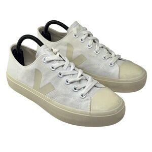 Veja Nova Sneakers Womens 11.5 White Pierre Canvas Low Top Vegan Minimalist Shoe